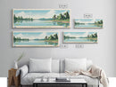 Little Black Creek Lake, Mississippi Panoramic Wall Art Framed Canvas Print, Midcentury Modern, Pop Art, Home Decor, Travel Poster, Bedroom Art