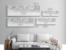 Panoramic Warsaw  City Map, Poland Art, Map Print, Minimalist Wall Art, Canvas Art, Housewarming Gift, Street Map Art, Closing Gift