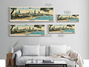 Baku, Azerbaijan Panoramic Canvas Print, Baku, Azerbaijan Painting, Azerbaijan Art, Baku Travel Poster, Travel Art, Living Room Painting