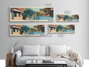Makassar, Indonesia Panoramic Canvas Print, Makassar, Indonesia Painting, Indonesia Art, Makassar Travel Poster, Travel Art, Guest Room Painting
