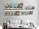 Worcester, England Panoramic Canvas Print, Worcester, England Painting, England Art, Worcester Travel Poster, Travel Art, Guest Room Painting