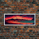Pixel Art, Framed Canvas Print, Beautiful Red Landscape Art, Pixel Art Print, Art Landscape, Landscape Artist, Landscapes Art