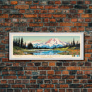 Mount Rainier National Park Panoramic Washington Travel Art, National Park Print, Minimalist Travel Art, Midcentury Modern Style Landscape