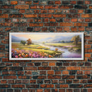 Panoramic Mountain and Forest Canvas Wall Art, Hill and Trees Canvas Wall Decor, Nature and Forest Decoration, Canvas Print Home Decor