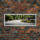 Zen Garden Art, Framed Canvas Print, Meditation Center Wall Decor, Lobby Art, Entryway Decor, Calming Meditation Art