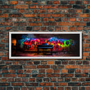 Limited Edition Graffiti Covered Piano Street Art Framed Canvas Print, Premium Graffiti Street Art Wall Decor, Extra Large Wall Art