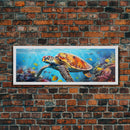 Sea Turtle Framed Canvas Print, Beautiful Sea Turtle Wall Art, Sea Turtle Print, Nursery Decor, Nursery Wall Art