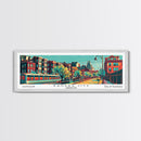 Kansas City Missouri Panoramic Travel Poster Framed Canvas Print, Mid Century Modern Art, Pop Art Style, Wall Art, Wall Decor, Home Decor, Retro Style Art