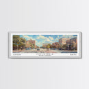 Columbia South Carolina Panoramic Watercolor Painting Framed Canvas Print, Travel Poster Art, Urban Cityscape, Living Room Decor, Wall Hanging, Office Art, Southern Charm Gift