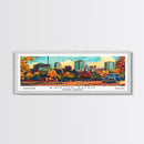 Winston-Salem North Carolina Panoramic Wall Art, Retro Pop Art Framed Canvas Print, Mid Century Modern Travel Poster, Wall Hanging