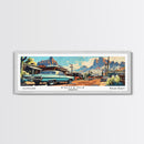 Phoenix Arizona Panoramic Painting, Retro Style Framed Canvas Print, Mid Century Modern Art, Pop Art Travel Poster, Home Office Decor