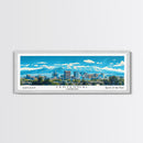 Centennial Colorado Panoramic Painting, Mid Century Modern Framed Canvas Print, Retro Pop Art Travel Poster, Office Wall Art Decor, City Art