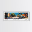 Concord California Panoramic Painting, Mid Century Modern Framed Canvas Print, Retro Pop Art Travel Poster, City Wall Decor, Office Decor