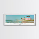 Corpus Christi Texas Panoramic Painting, Mid Century Modern Framed Canvas Print, Retro Pop Art Travel Poster, City Home Decor, Office Wall Art