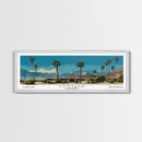 Fontana California Panoramic Painting, Mid Century Modern Framed Canvas Print, Retro Pop Art Travel Poster, Living Room Wall Art