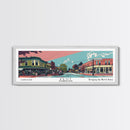 Kent Washington Panoramic Wall Art, Mid Century Modern Framed Canvas Print, Retro Pop Art Travel Poster, Home Wall Art