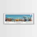 Lakewood New Jersey Panoramic Wall Art, Mid Century Modern Framed Canvas Print, Retro Pop Art Travel Poster, Living Room Art