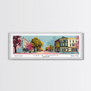 Lees Summit Missouri Panoramic Wall Art, Mid Century Modern Framed Canvas Print, Retro Pop Art Travel Poster, Office Wall Art