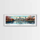 Atlanta Georgia Panoramic Painting, Framed Canvas Print, Mid Century Modern Wall Art, Retro Pop Art Travel Poster, Home Decor, City Art