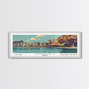 Honolulu Hawaii Panoramic Painting, Mid Century Modern Framed Canvas Print, Retro Pop Art Travel Poster, Cityscape Wall Art, Home Decor, Living Room Art, Office Wall Art
