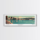 Tacoma Washington Panoramic Wall Art, Mid Century Modern Framed Canvas Print, Retro Pop Art Cityscape, Travel Poster, Living Room Decor