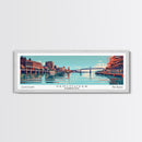 Vancouver Washington Panoramic Cityscape, Mid Century Modern Framed Canvas Print, Retro Pop Art Travel Poster, City Art Decor, Living Room Art