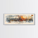 Cologne Germany Panoramic Travel Poster, Framed Canvas Print or Metal Wall Art, Travel Art, Home Decor, Panoramic Painting, Midcentury Art