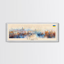 Kaluga Russia Panoramic Travel Poster, Framed Canvas Print or Metal Wall Art, Travel Art, Home Decor, Panoramic Painting, Midcentury Art
