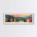 Bijeljina Bosnia Panoramic Travel Poster, Framed Canvas Print or Metal Wall Art, Travel Art, Home Decor, Panoramic Painting, Midcentury Art