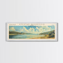 Amistad Reservoir Texas Panoramic Framed Canvas Print, Lake House Decor, Modern Art, Travel Poster, Scenic View, Water Reflection