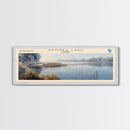 Apopka Lake Panoramic Framed Canvas Print, Lake House Art, Vintage Style, Travel Poster, Nature Scene, Scenic Artwork