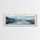 Caballo Lake New Mexico Framed Canvas Print, Lake House Art, Panoramic Wall Art, Travel Poster, Modern Lake Painting, Home Decor