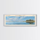 Carter Lake Nebraska Framed Canvas Print, Lake House Art, Panoramic Wall Art, Travel Poster, Modern Lake Painting, Home Decor