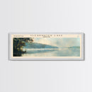 Clearwater Lake Framed Canvas Print, Lake House Art, Panoramic Travel Poster, Wide Wall Art, Modern Lake Painting, Home Decor