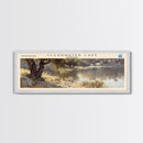 Clearwater Lake Framed Canvas Print, Lake House Art, Panoramic Travel Poster, Wide Wall Art, Modern Lake Painting, Home Decor