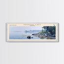 Dallas Lake Indiana Framed Canvas Print, Lake House Decor, Panoramic Wall Art, Travel Poster, Rustic Lake Painting, Home Decor