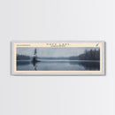 Dauphin Lake Framed Canvas Print, Lake House Decor, Panoramic Wall Art, Travel Poster, Modern Lake Painting, Nature Art