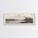 Lac La Biche Lake Blue Ridge Georgia Framed Canvas Print, Lake House Art, Panoramic Wall Art, Travel Poster, Stunning Lake Painting, Nature Art