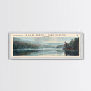 Lake Saint Catherine, Boho Art, Scenic Landscape, Travel Poster Art, Wall Art, Home Decor, Nature Scene, Lake Painting, Minimalist Art, Living Room Decor, Travel Print, Framed Canvas Print, Lake House Decor, Panoramic Print