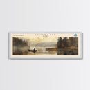Mark Twain Lake Missouri Framed Canvas Print, Lake House Decor, Panoramic Wall Art, Travel Poster, Landscape Painting, Bedroom Decor