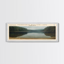 Mistassini Lake Framed Canvas Print, Lake House Decor, Panoramic Wall Art, Travel Poster, Beautiful Landscape Painting, Living Room Decor