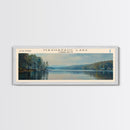 Montreal Lake Framed Canvas Print, Lake House Decor, Panoramic Wall Art, Travel Poster, Landscape Painting, Bedroom Decor