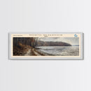 Palisades Reservoir Idaho Framed Canvas Print, Lake House Decor, Panoramic Travel Poster, Landscape Painting, Bedroom Decor