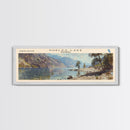 Rainy Lake Minneapolis Framed Canvas Print, Lake House Decor, Panoramic Wall Art, Travel Poster, Beautiful Landscape Painting, Modern Art
