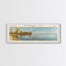 Rathbun Lake Iowa Framed Canvas Print, Lake House Decor, Panoramic Wall Art, Travel Poster, Beautiful Landscape Painting, Living Room Decor