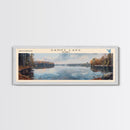 Sandy Lake Framed Canvas Print, Lake House Decor, Panoramic Wall Art, Travel Poster, Serene Landscape Painting, Bedroom Decor
