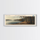 Walden Pond Massachusetts Panoramic Wall Art, Framed Canvas Print, Lake House Decor, Travel Poster, Scenic Lake Scene, Bedroom Decor
