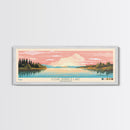Clear Springs Lake Mississippi Framed Canvas Print, Pop Art Panoramic Travel Poster, Midcentury Modern, Wall Art, Scenic Nature Painting, Bedroom Decor, Living Room Art