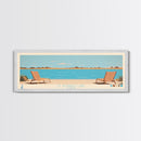 El Dorado Lake Kansas Framed Canvas Print, Panoramic Wall Art, Midcentury Modern, Pop Art, Living Room Art, Travel Poster, Vintage Lake Art