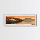 Greers Ferry Lake Arkansas Framed Canvas Print, Panoramic Wall Art, Midcentury Modern, Pop Art, Living Room Decor, Travel Poster, Artistic Decor